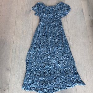 off the shoulder long haciendo dress